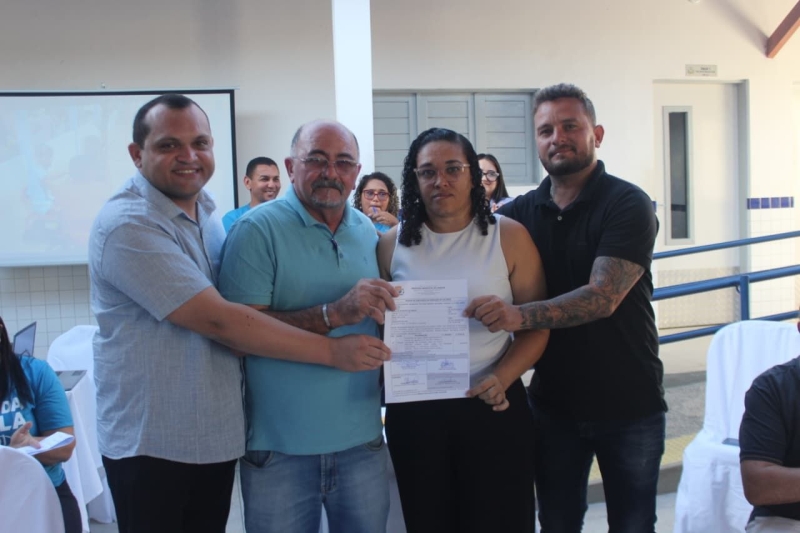 ASSINATURA DA ORDEM DE SERVIÇO DA 2ª ETAPA DA REFORMA DA ESCOLA MUNICIPAL PROFº AL...
